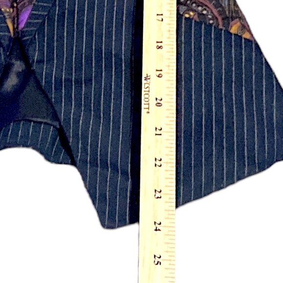 Linda Segal Jacket Womens 10 Pin Stripe Paisley Empire Short Lined Office VTG - Picture 7 of 16